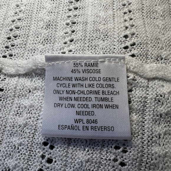 Style & Co Women's Size Medium Knit Open Cardigan White Beach Cover Up - Picture 10 of 10